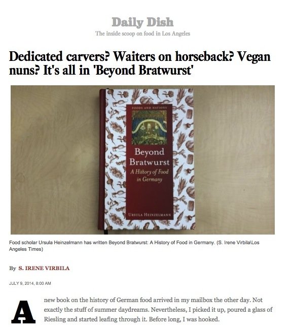 Dedicated carvers? Waiters on horseback? Vegan nuns? It's all in 'Beyond Bratwurst' - Los Angeles Times